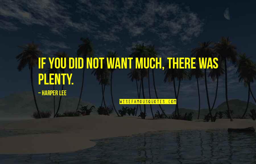 Apropiado Quotes By Harper Lee: If you did not want much, there was