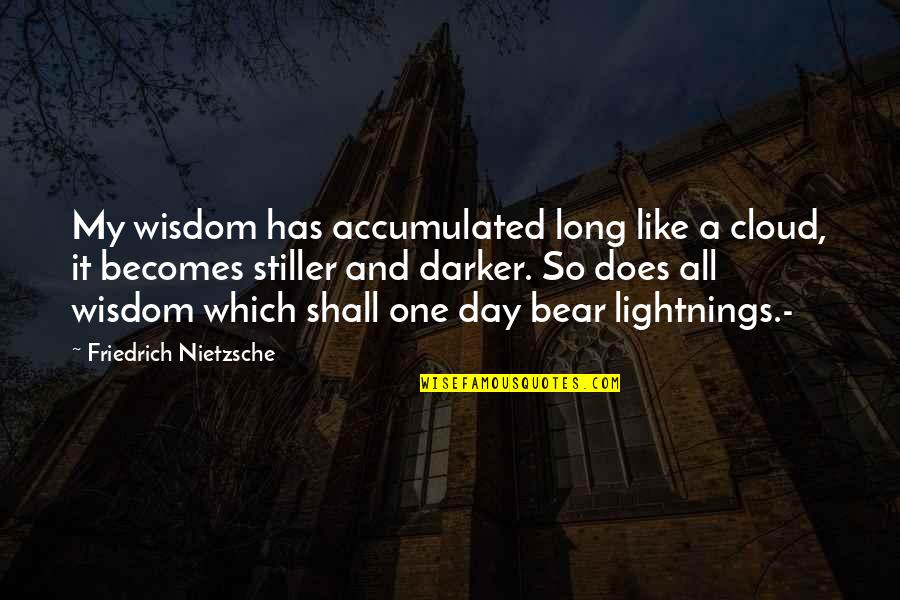 Apsara Palace Quotes By Friedrich Nietzsche: My wisdom has accumulated long like a cloud,