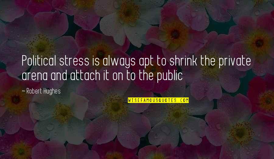 Apt Quotes By Robert Hughes: Political stress is always apt to shrink the