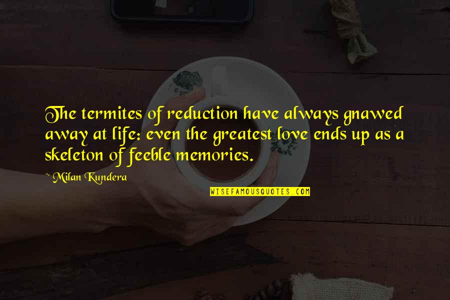 Aptitude Thinkexist Quotes By Milan Kundera: The termites of reduction have always gnawed away