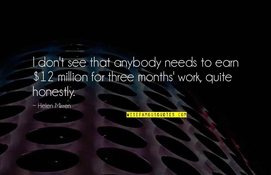 Apurar Significado Quotes By Helen Mirren: I don't see that anybody needs to earn