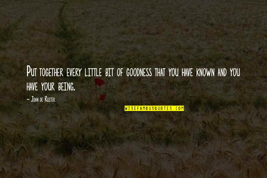 Aqil Davidson Quotes By John De Ruiter: Put together every little bit of goodness that Aqil Davidson Quotes By John De Ruiter: Put together every little bit of goodness that