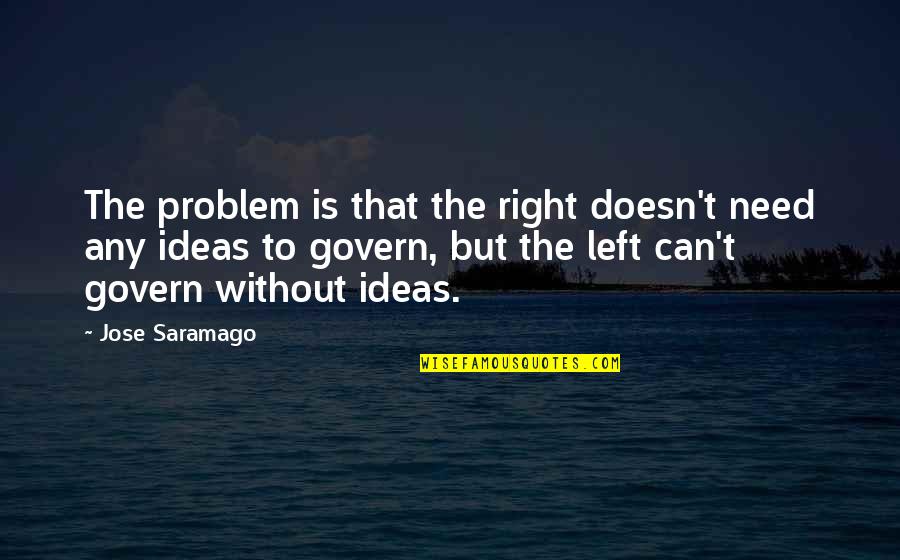 Aqua Quotes By Jose Saramago: The problem is that the right doesn't need