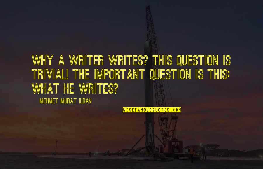 Aquamarine Hailey Quotes By Mehmet Murat Ildan: Why a writer writes? This question is trivial!