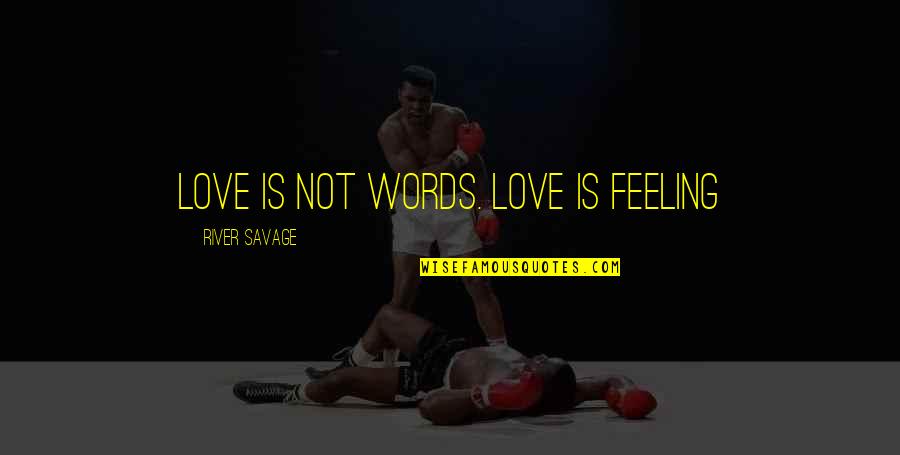 Aquamarines Quotes By River Savage: Love is not words. Love is feeling