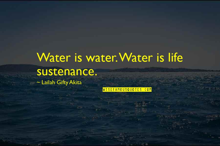 Aquatic Life Quotes By Lailah Gifty Akita: Water is water. Water is life sustenance.