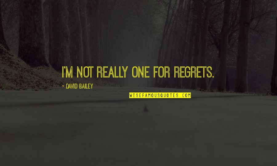 Aquaticos Spanish Quotes By David Bailey: I'm not really one for regrets.