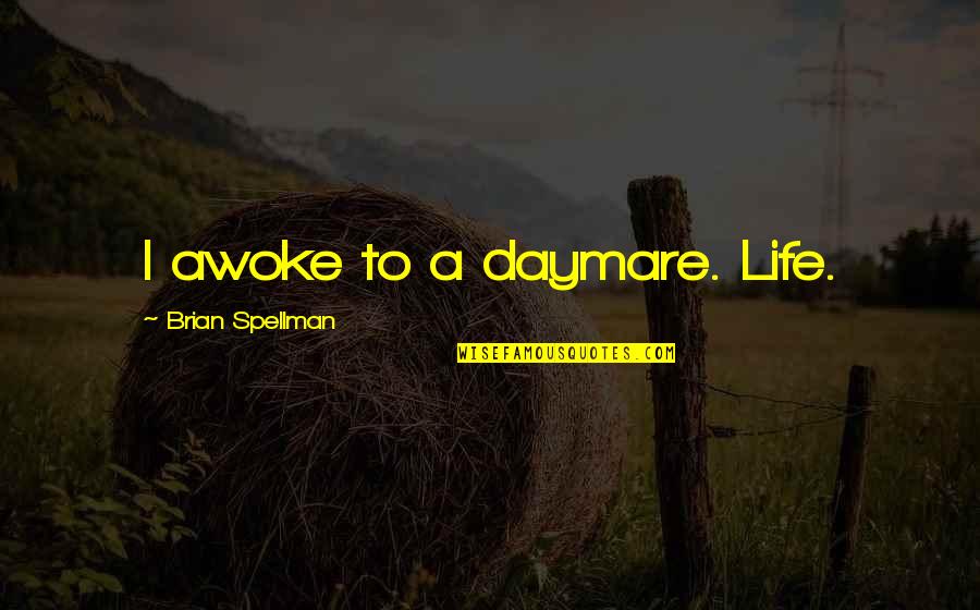 Aqueduct Quotes By Brian Spellman: I awoke to a daymare. Life.