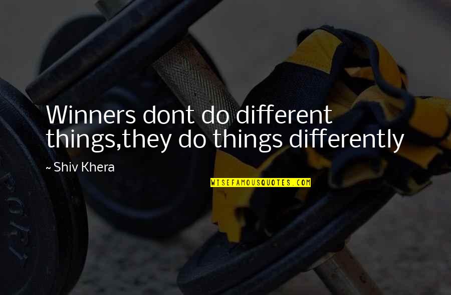 Aqum Font Quotes By Shiv Khera: Winners dont do different things,they do things differently