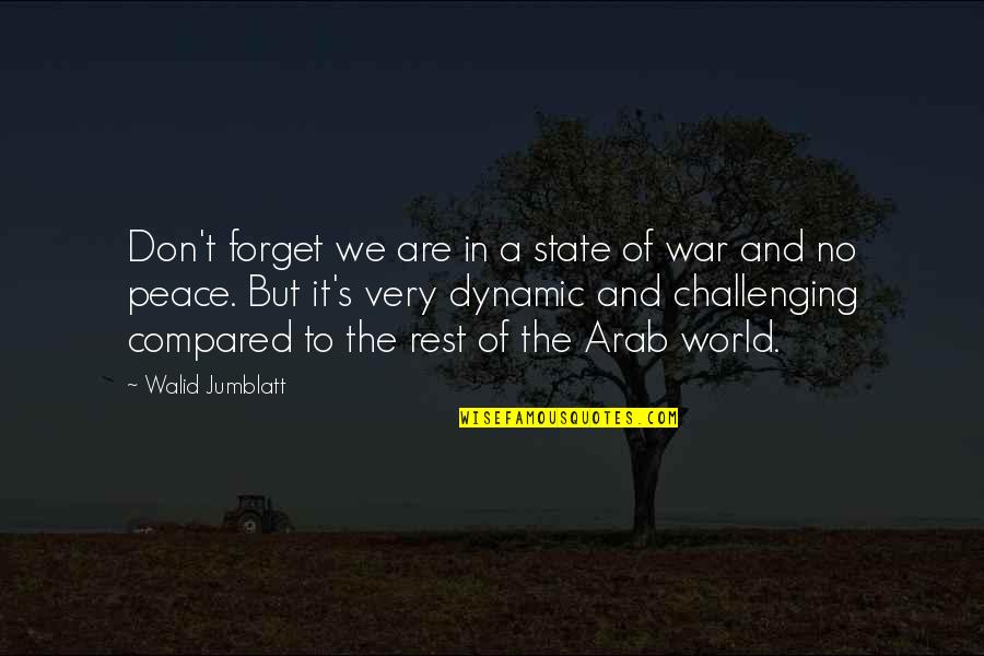 Arab World Quotes By Walid Jumblatt: Don't forget we are in a state of