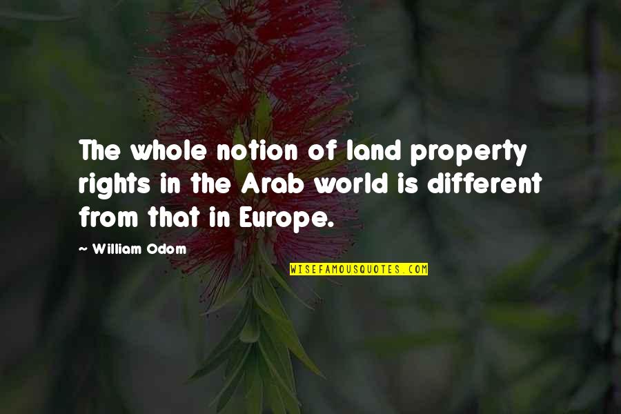 Arab World Quotes By William Odom: The whole notion of land property rights in