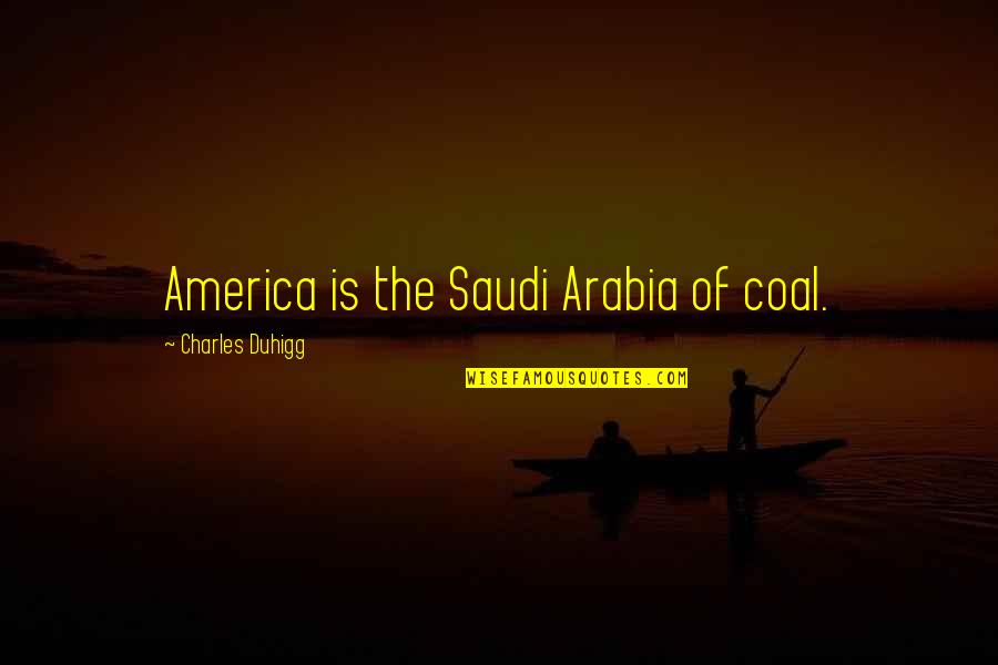 Arabia Quotes By Charles Duhigg: America is the Saudi Arabia of coal.