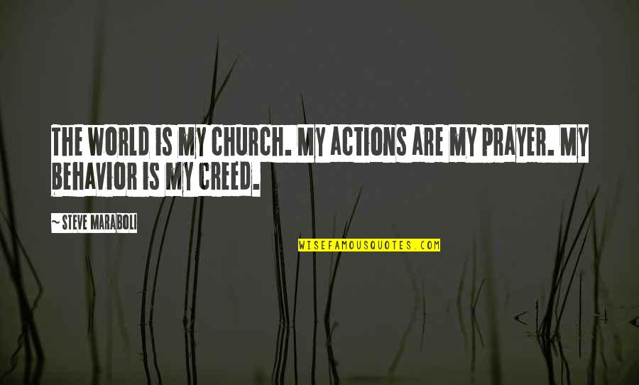 Arabian Eyes Quotes By Steve Maraboli: The world is my church. My actions are