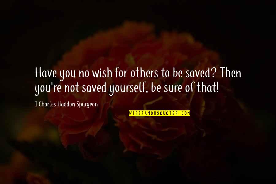 Arachnes Web Quotes By Charles Haddon Spurgeon: Have you no wish for others to be