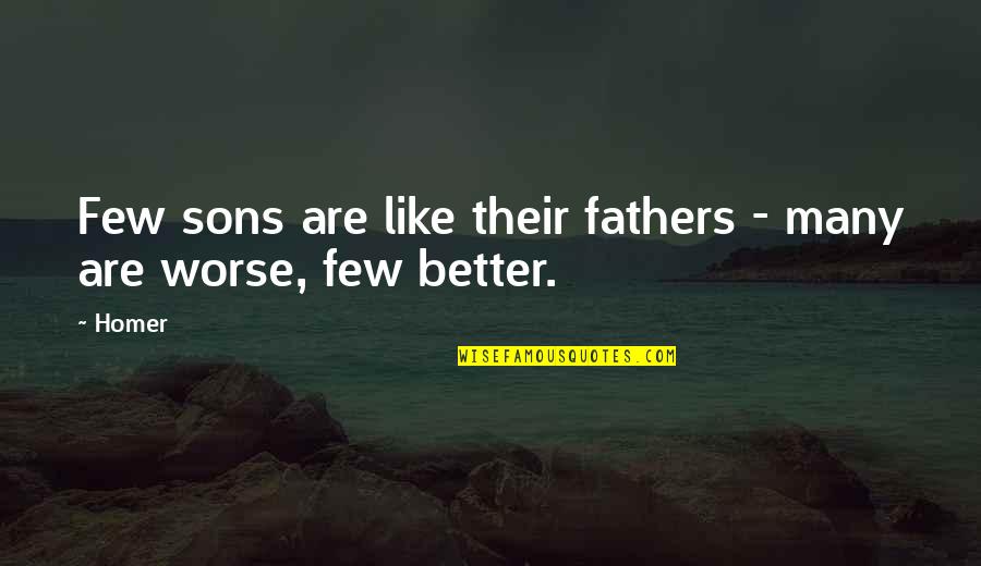 Aragne Quotes By Homer: Few sons are like their fathers - many
