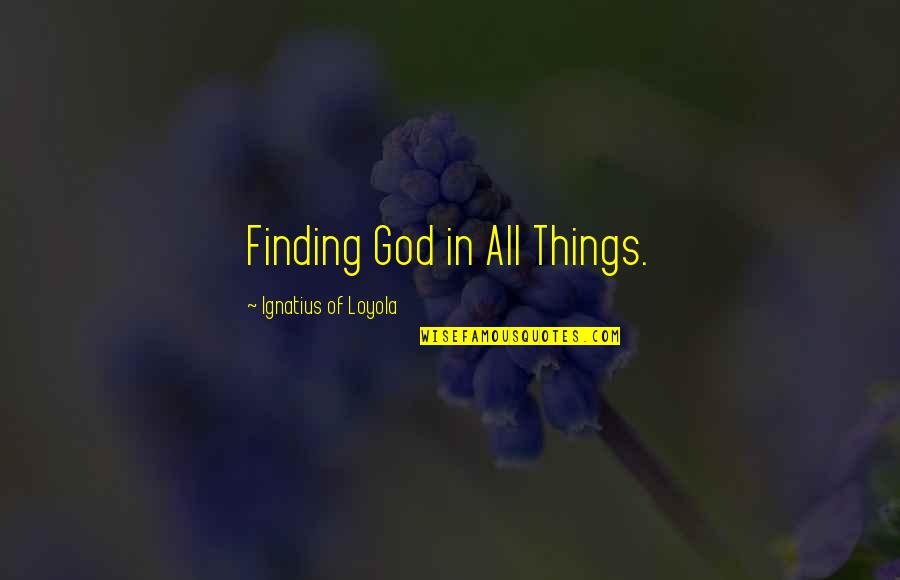 Aragne Quotes By Ignatius Of Loyola: Finding God in All Things.