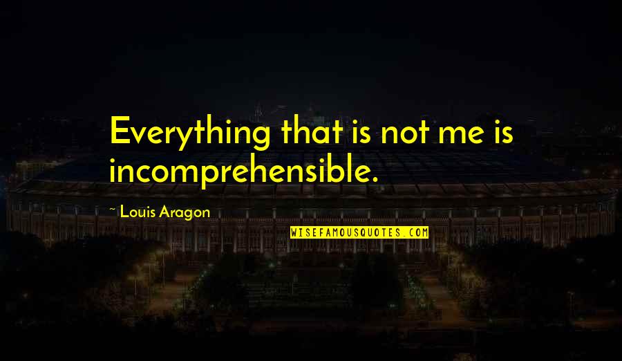 Aragon Quotes By Louis Aragon: Everything that is not me is incomprehensible.