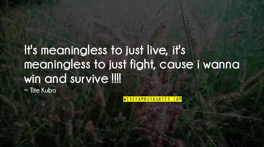 Aragonez Grapes Quotes By Tite Kubo: It's meaningless to just live, it's meaningless to
