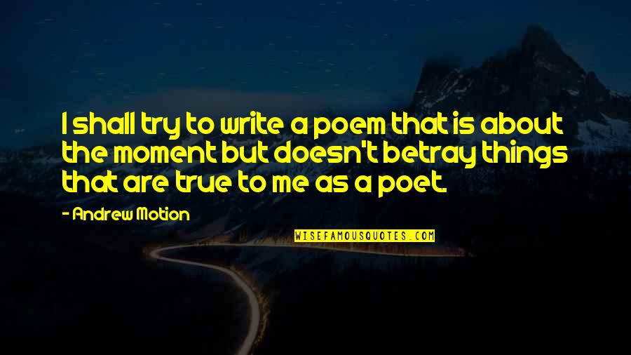 Aral Na Quotes By Andrew Motion: I shall try to write a poem that