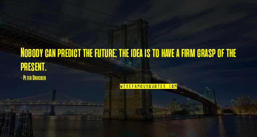 Arashima Monkey Quotes By Peter Drucker: Nobody can predict the future; the idea is