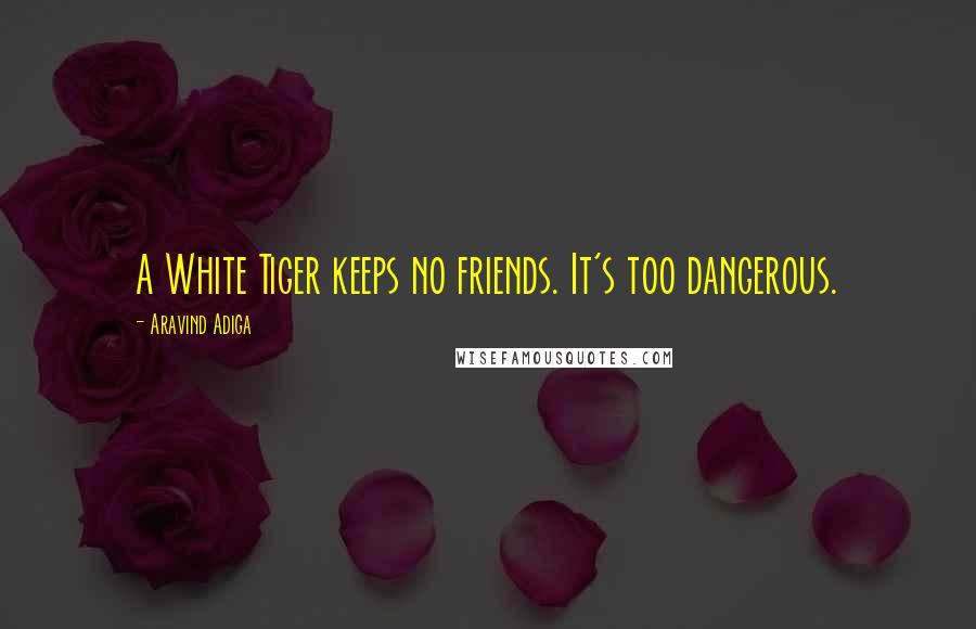 Aravind Adiga quotes: A White Tiger keeps no friends. It's too dangerous.