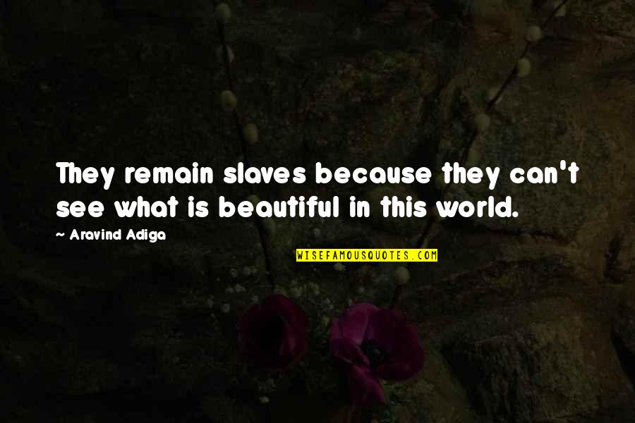 Aravind Quotes By Aravind Adiga: They remain slaves because they can't see what