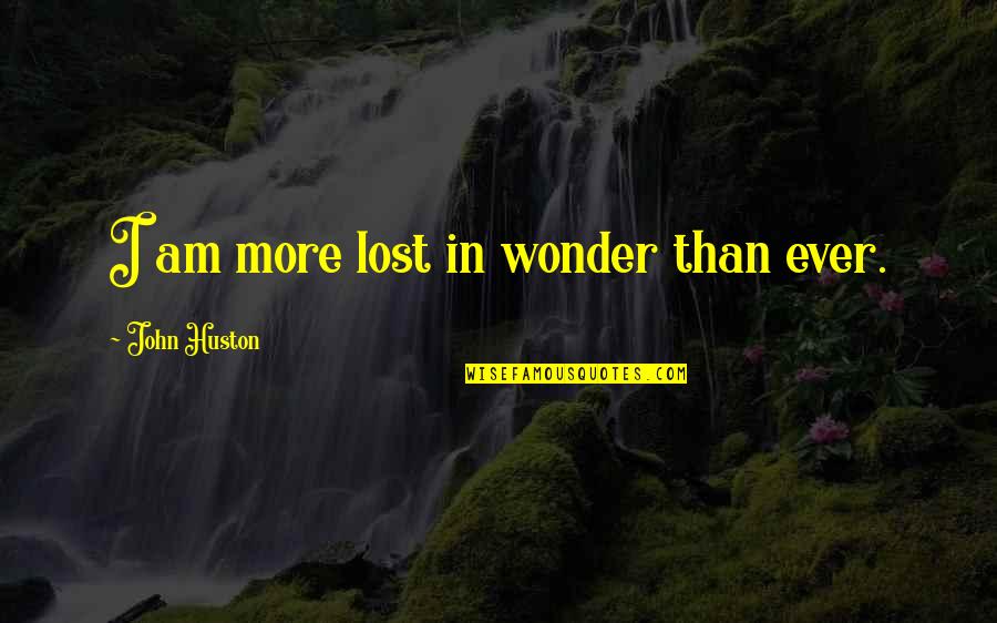 Aray Ko Quotes By John Huston: I am more lost in wonder than ever.