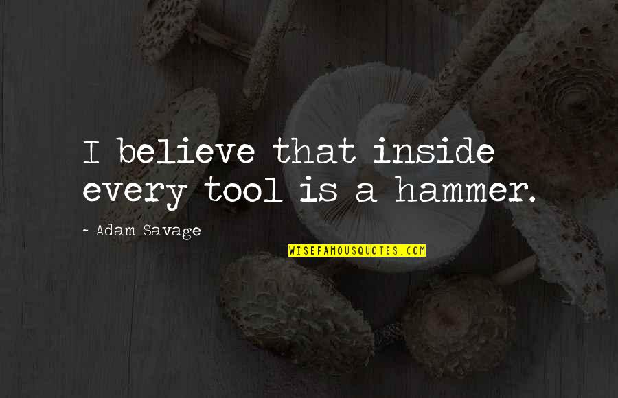 Arbib Tolerance Quotes By Adam Savage: I believe that inside every tool is a