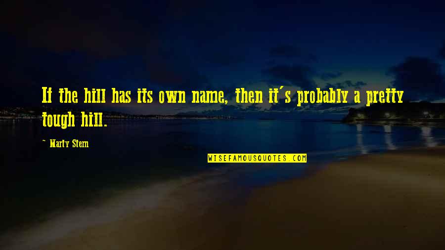 Archer Brain Aneurysm Quotes By Marty Stern: If the hill has its own name, then