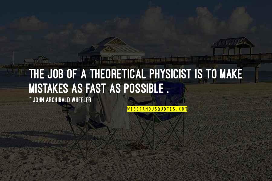 Archibald Quotes By John Archibald Wheeler: The job of a theoretical physicist is to