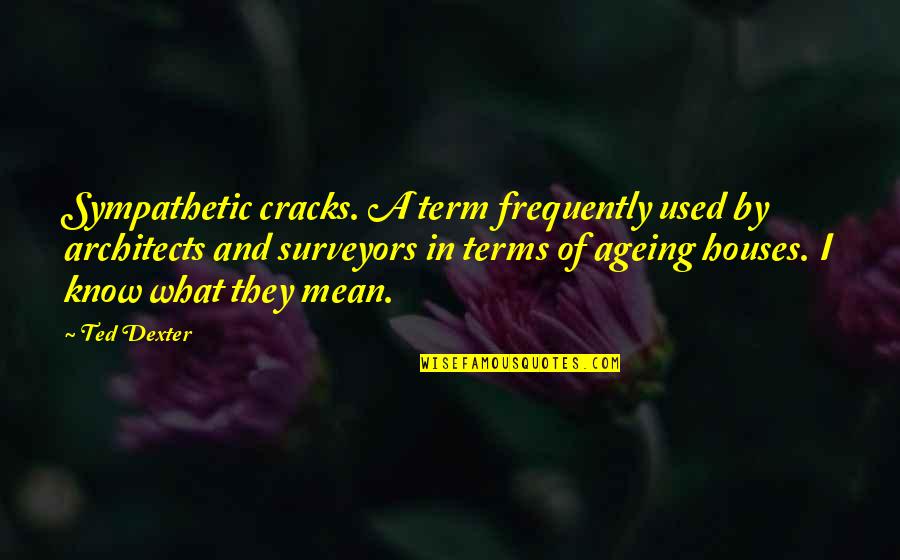 Architects Houses Quotes By Ted Dexter: Sympathetic cracks. A term frequently used by architects