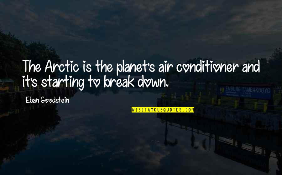 Arctic Quotes By Eban Goodstein: The Arctic is the planet's air conditioner and