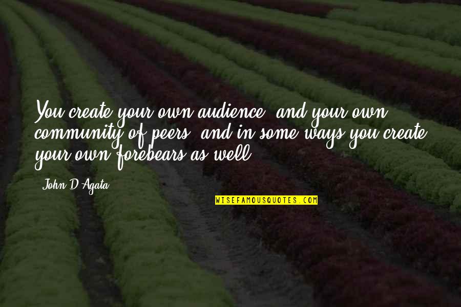 Ardee Quotes By John D'Agata: You create your own audience, and your own