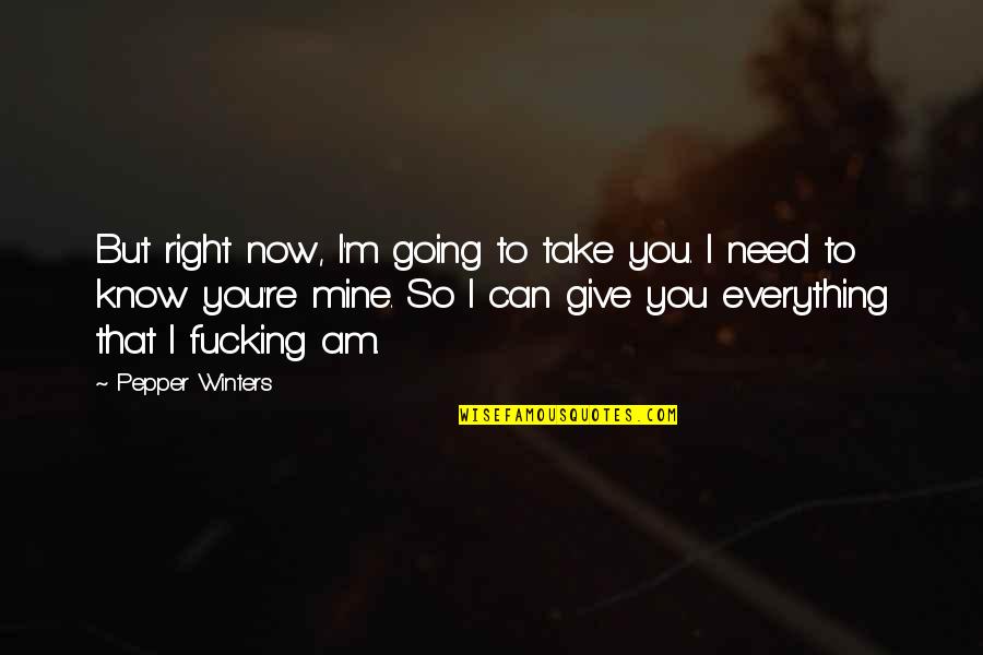 Ardeleanu Madalina Quotes By Pepper Winters: But right now, I'm going to take you.