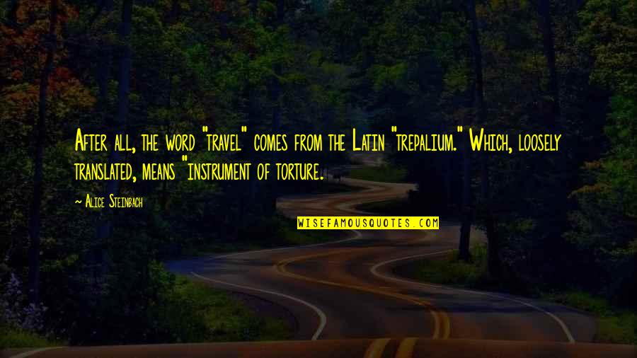Ardilla Voladora Quotes By Alice Steinbach: After all, the word "travel" comes from the Ardilla Voladora Quotes By Alice Steinbach: After all, the word "travel" comes from the