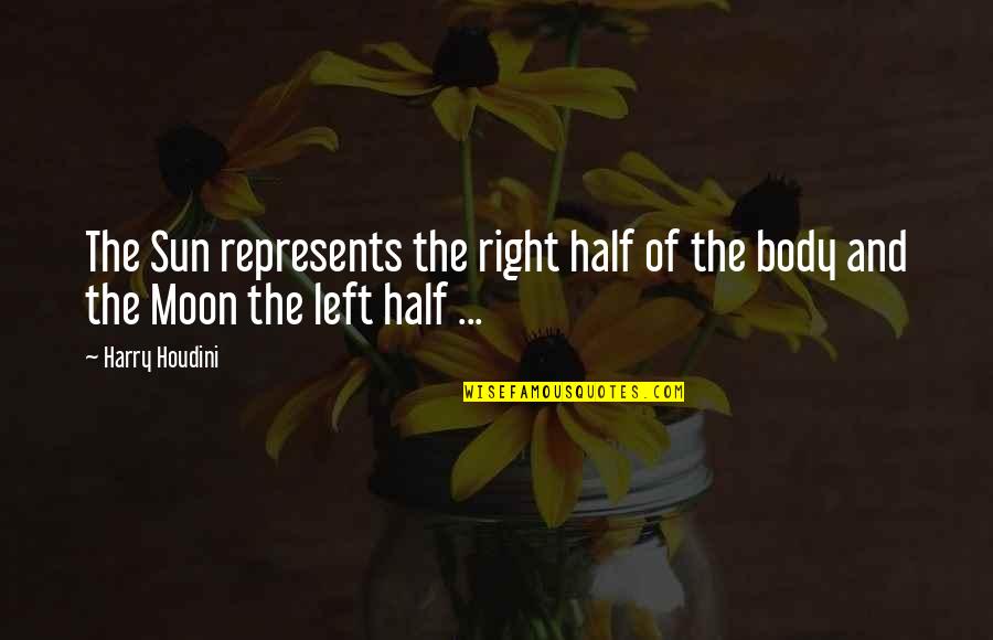 Are Half Moon Quotes By Harry Houdini: The Sun represents the right half of the