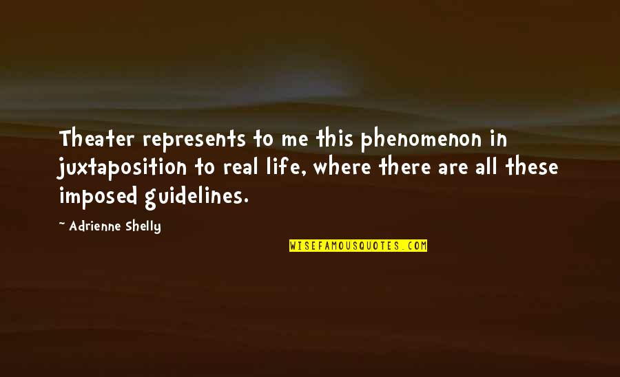Are These Real Quotes By Adrienne Shelly: Theater represents to me this phenomenon in juxtaposition