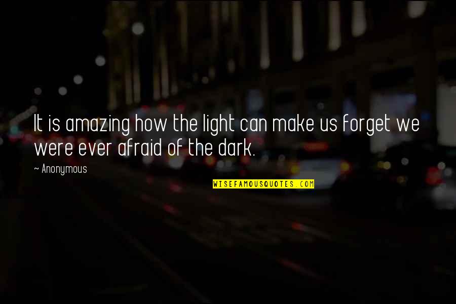 Are You Afraid Of The Dark Quotes By Anonymous: It is amazing how the light can make
