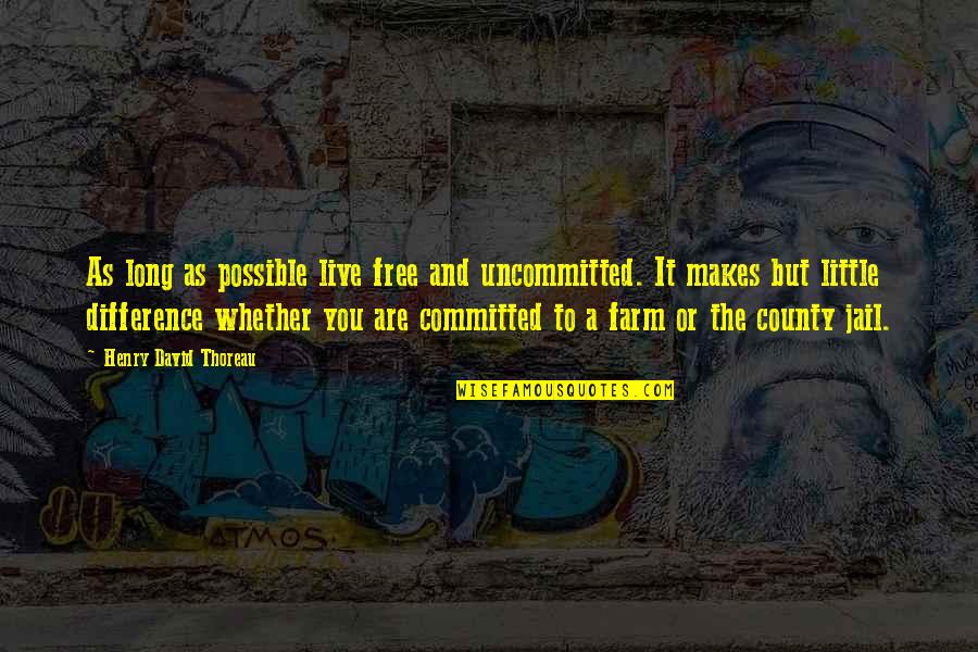 Are You Committed Quotes By Henry David Thoreau: As long as possible live free and uncommitted.