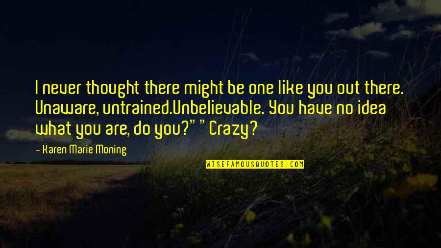 Are You Crazy Quotes By Karen Marie Moning: I never thought there might be one like
