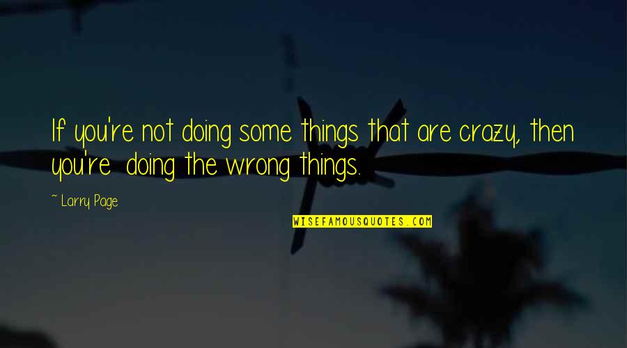 Are You Crazy Quotes By Larry Page: If you're not doing some things that are