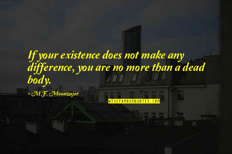 Are You Dead Quotes By M.F. Moonzajer: If your existence does not make any difference,