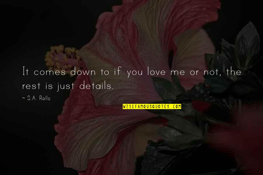 Are You Down For Me Quotes By S.A. Rolls: It comes down to if you love me
