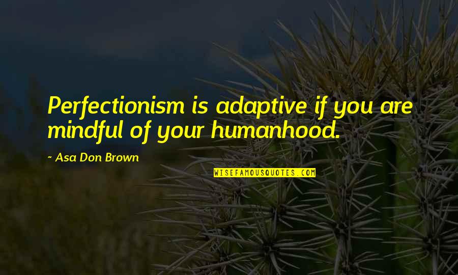 Are You Perfect Quotes By Asa Don Brown: Perfectionism is adaptive if you are mindful of