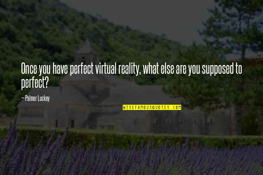 Are You Perfect Quotes By Palmer Luckey: Once you have perfect virtual reality, what else