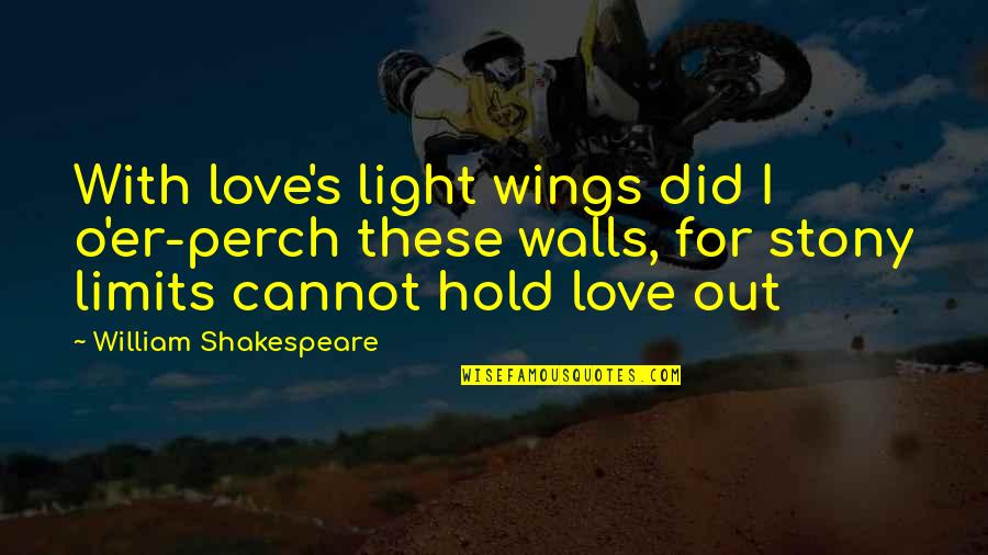 Are You Threatened By Me Quotes By William Shakespeare: With love's light wings did I o'er-perch these