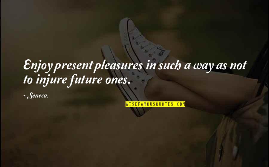 Are You Trying To Ignore Me Quotes By Seneca.: Enjoy present pleasures in such a way as
