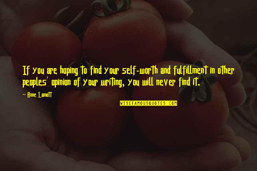 Are You Worth It Quotes By Anne Lamott: If you are hoping to find your self-worth