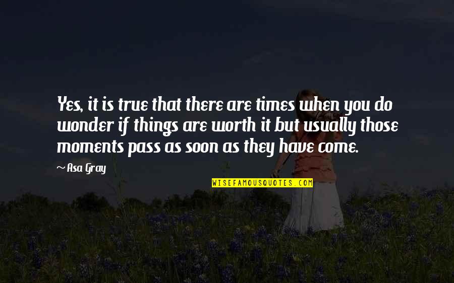 Are You Worth It Quotes By Asa Gray: Yes, it is true that there are times