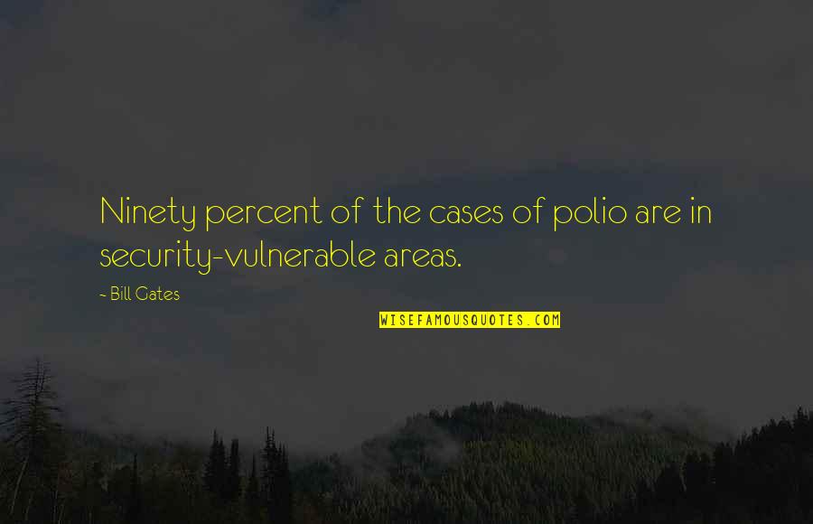 Areas Quotes By Bill Gates: Ninety percent of the cases of polio are